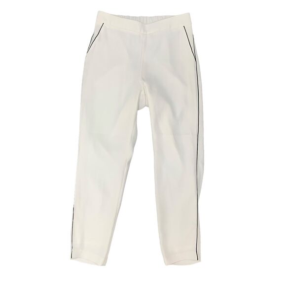 Banana Republic Pant Womens XS Extra Small White Hayden Pull On Tuxedo Stripe - Picture 1 of 14